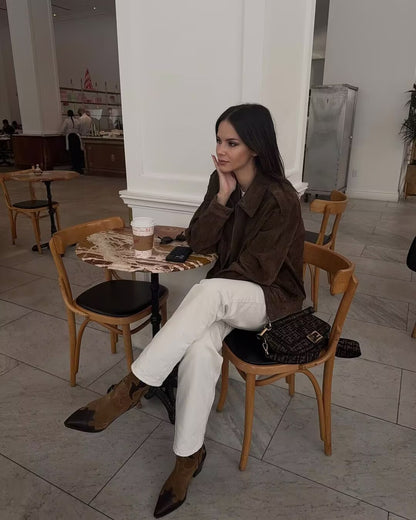 Veste tendance et décontractée en daim