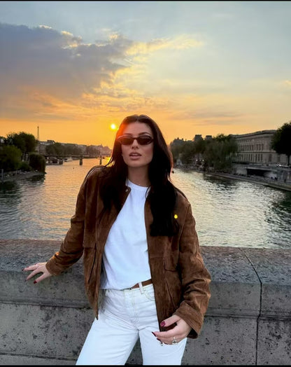 Veste tendance et décontractée en daim