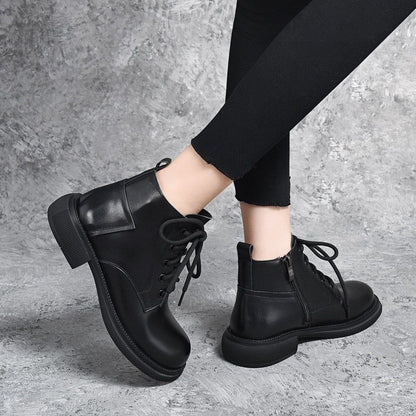 Bottes Martin en cuir souple pour femme – Antidérapantes