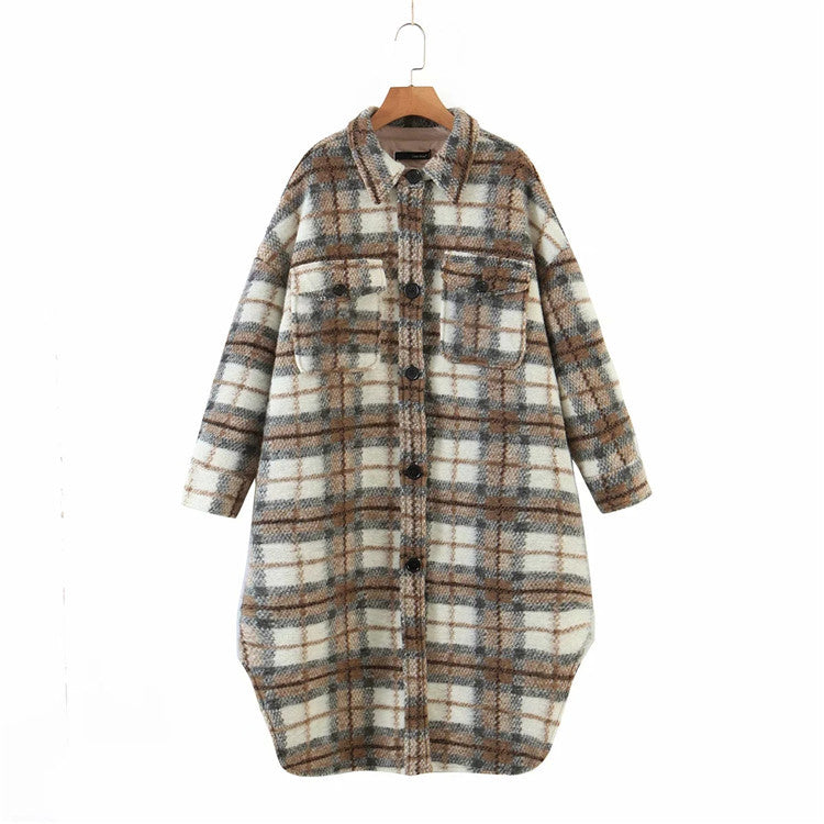 Manteau long en coton simple Confort