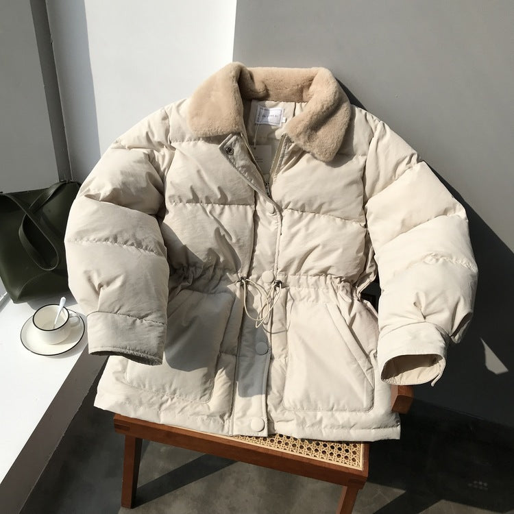Doudoune courte en coton duveteux