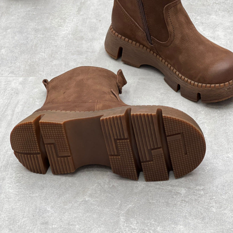 Bottines cuir authentique femme - look moderne