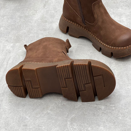 Bottines cuir authentique femme - look moderne