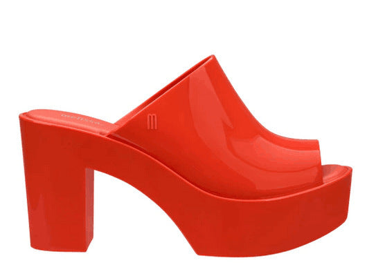 Mules à talons hauts en jelly doux