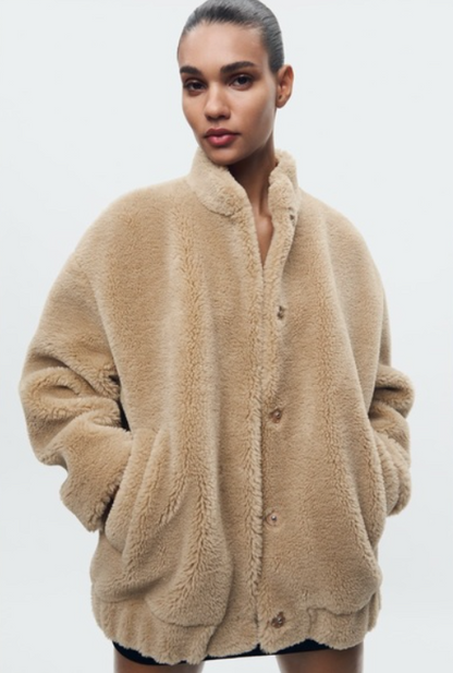 Veste bomber en polaire pour femme