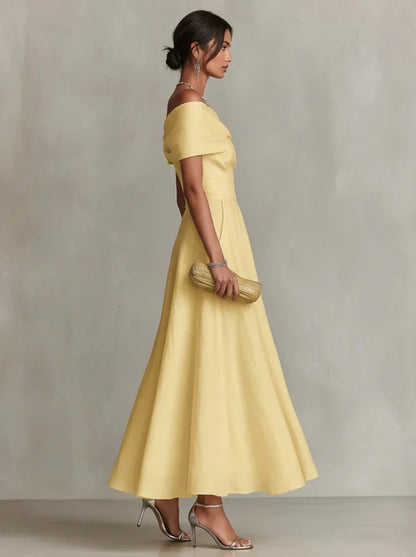 Robe Maxi Une Épaule Élégance Solaire