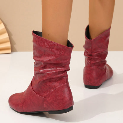 Bottines Plates en Cuir pour Femme, Polyvalentes et Élégantes