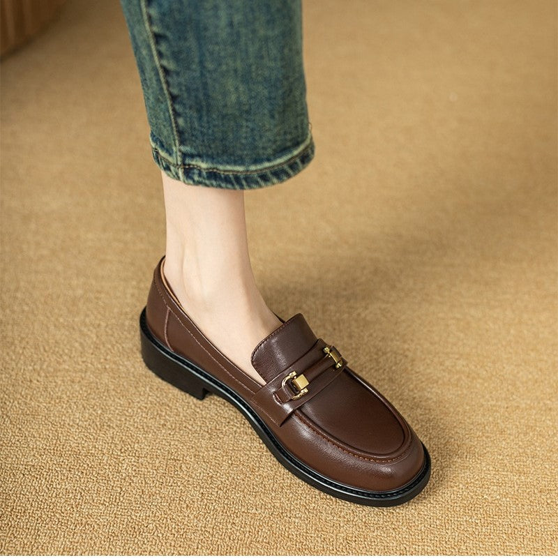 Chaussures en Cuir Véritable de Style Britannique