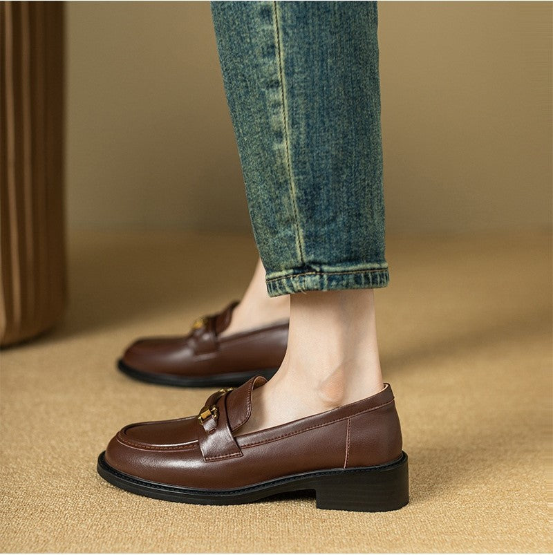 Chaussures en Cuir Véritable de Style Britannique