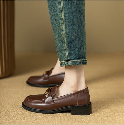 Chaussures en Cuir Véritable de Style Britannique