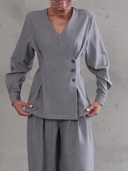 Ensemble haut asymétrique à col en V