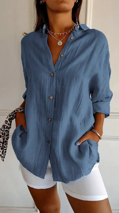 Chemise plissée à simple boutonnage