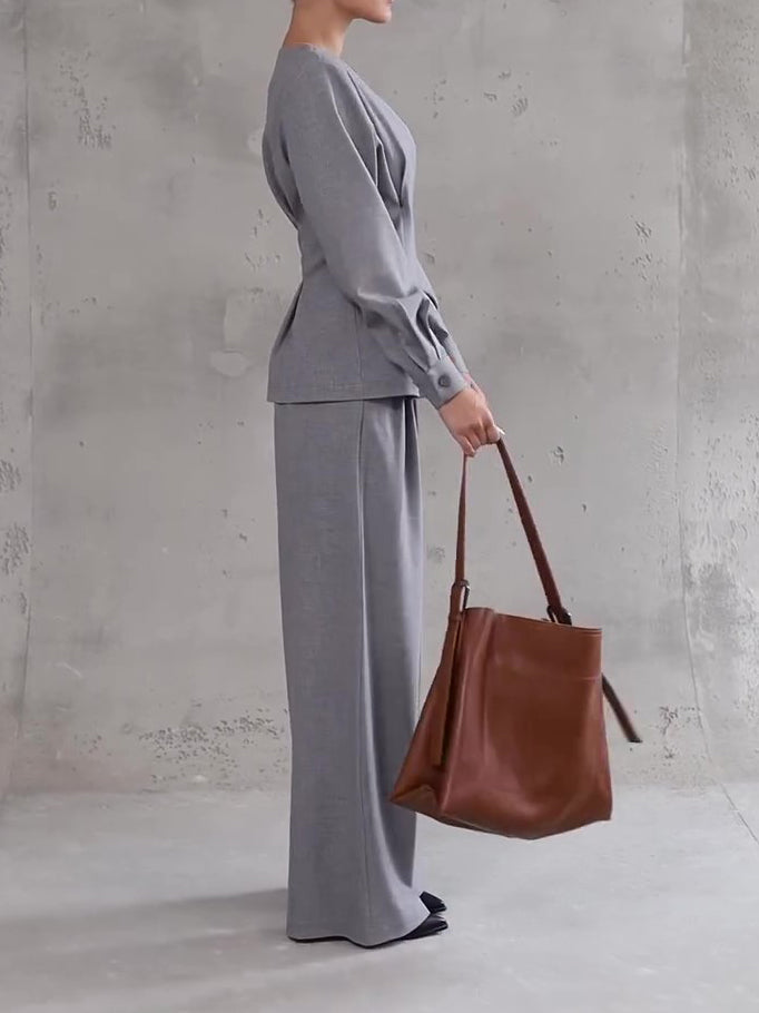 Ensemble haut asymétrique à col en V