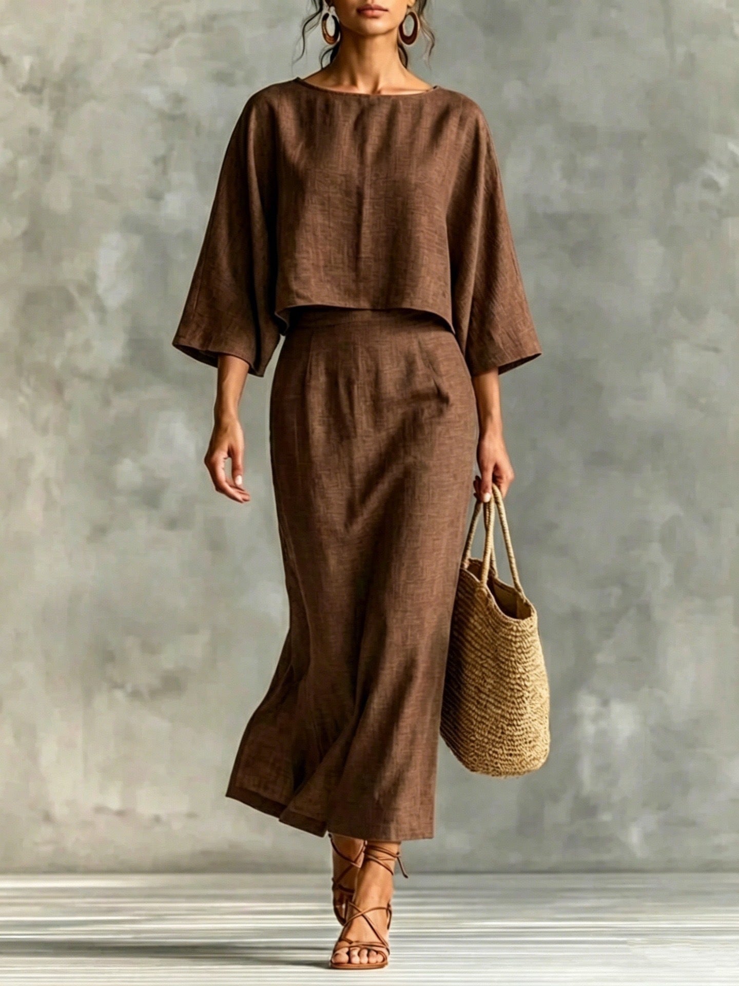 Ensemble deux pièces au charme sophistiqué,