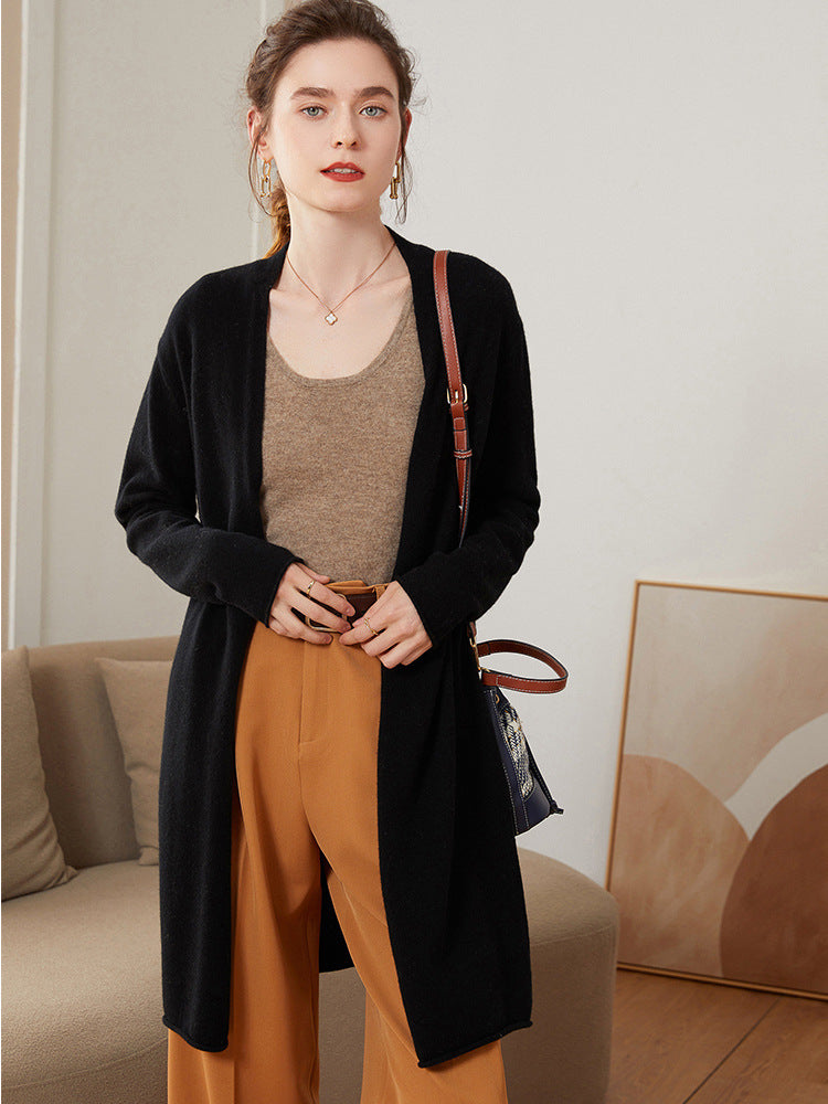 Gilet en maille cachemire côtelée unie