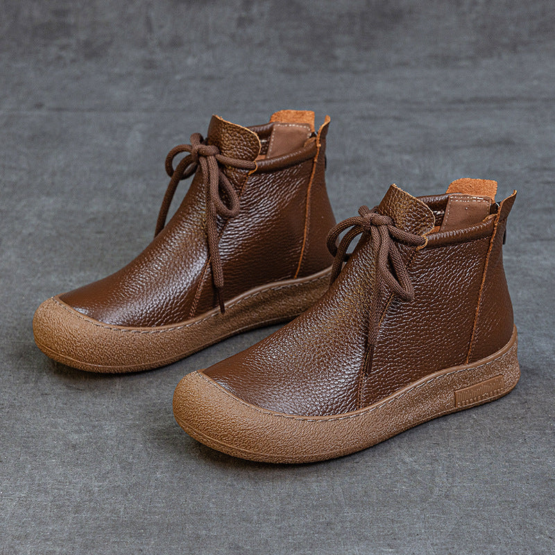 Bottines femme en cuir pleine fleur