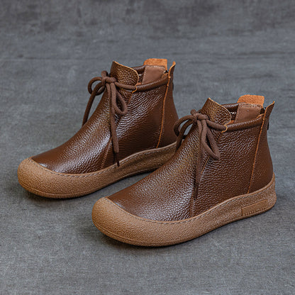 Bottines femme en cuir pleine fleur