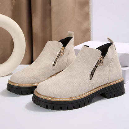 Bottines Femme en Suédine à Zip Latéral