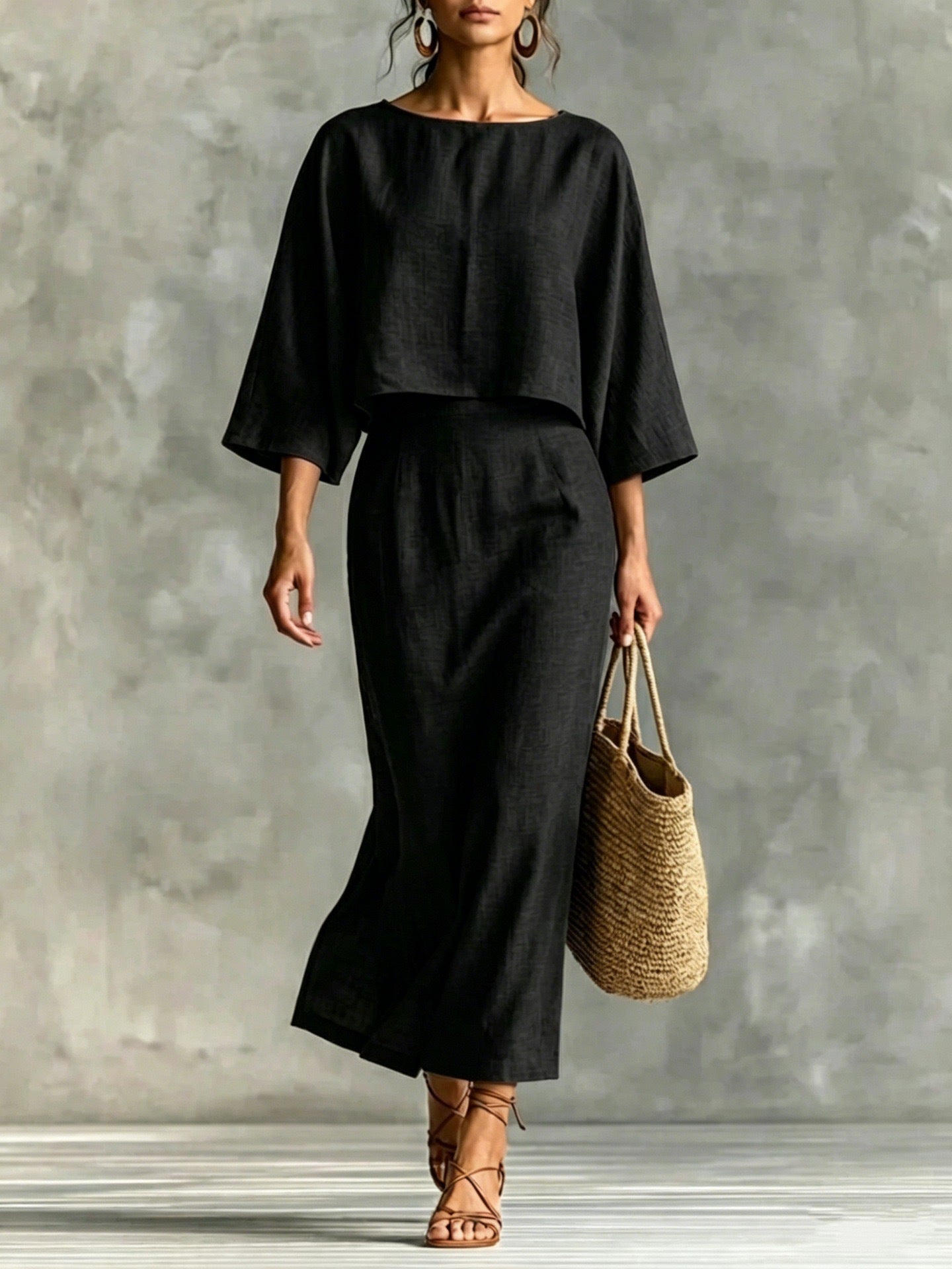 Ensemble deux pièces au charme sophistiqué,