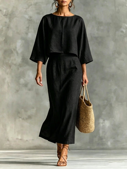Ensemble deux pièces au charme sophistiqué,