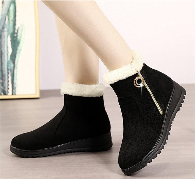 Bottines Chaudes Intérieur Polaire, Plates Confort
