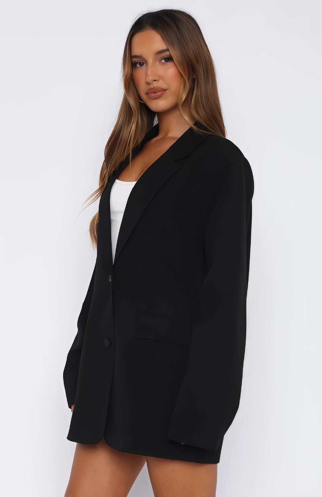 Manteau Uni à Boutons, Chic & Décontracté