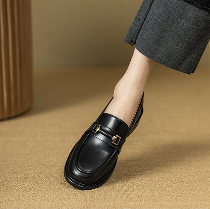 Chaussures en Cuir Véritable de Style Britannique