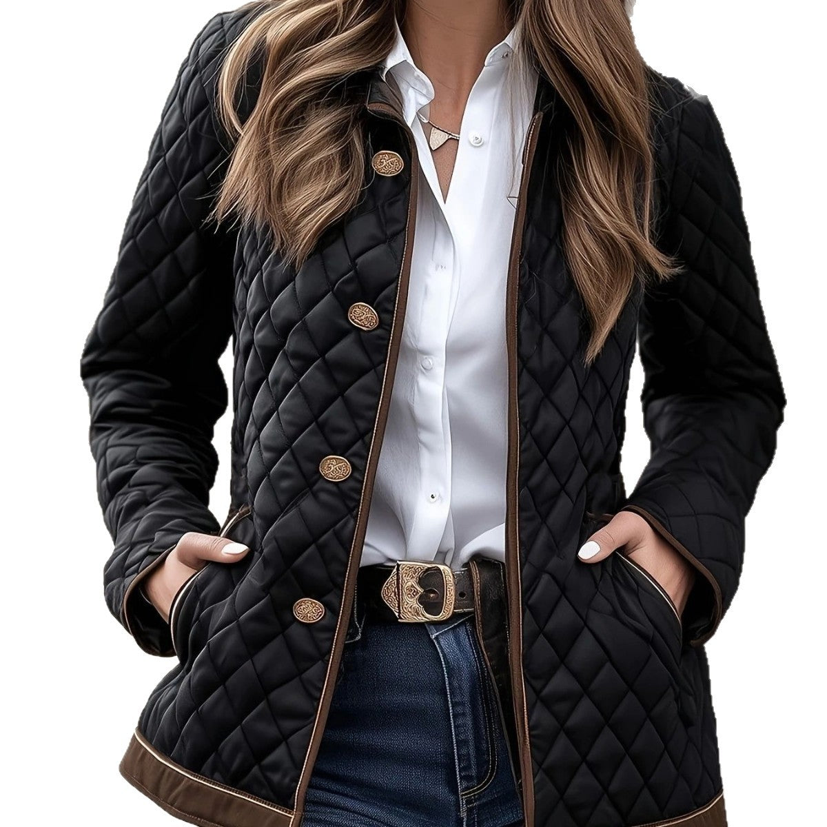 Veste Courte à Carreaux – Élégance