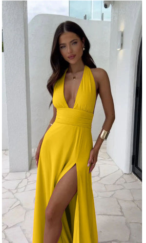 Robe Fendue à dos nu