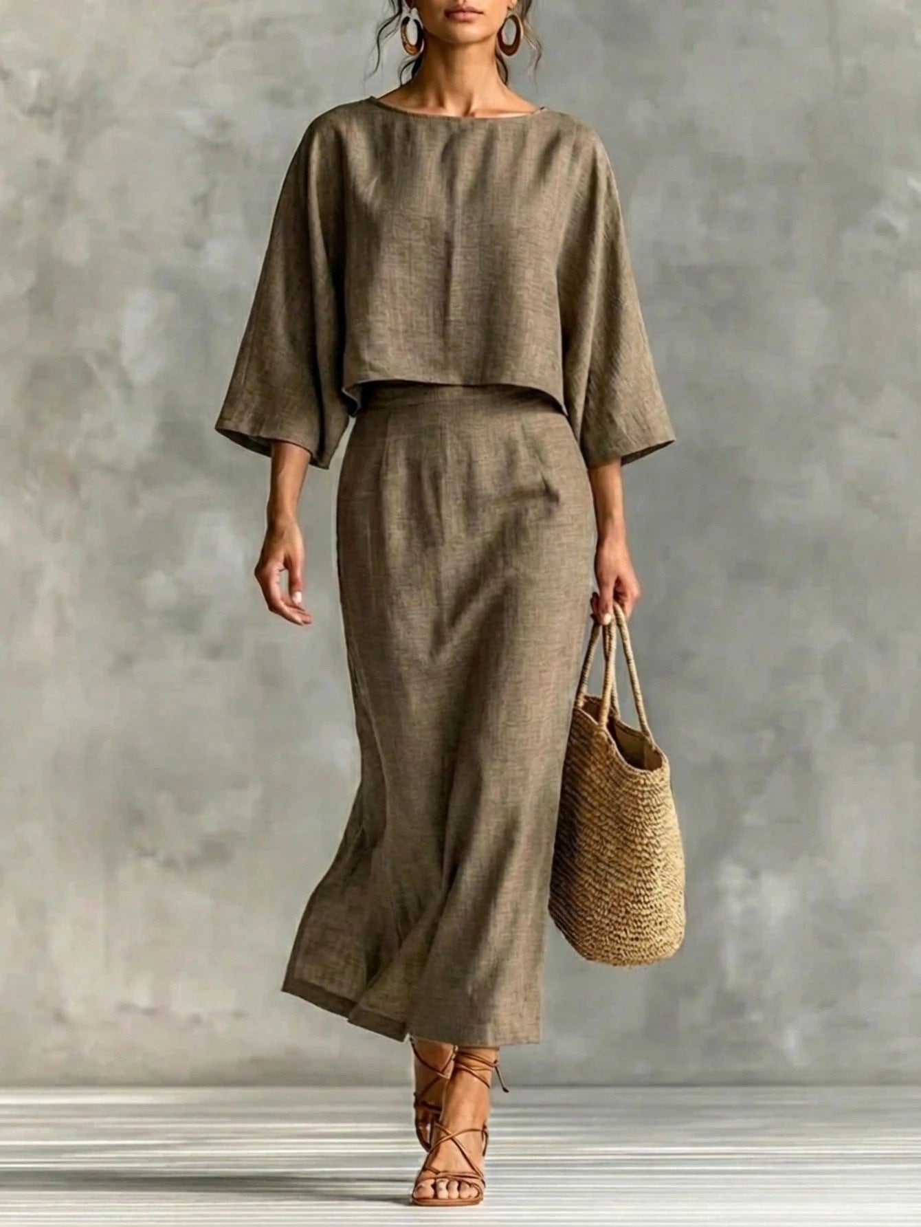 Ensemble deux pièces au charme sophistiqué,