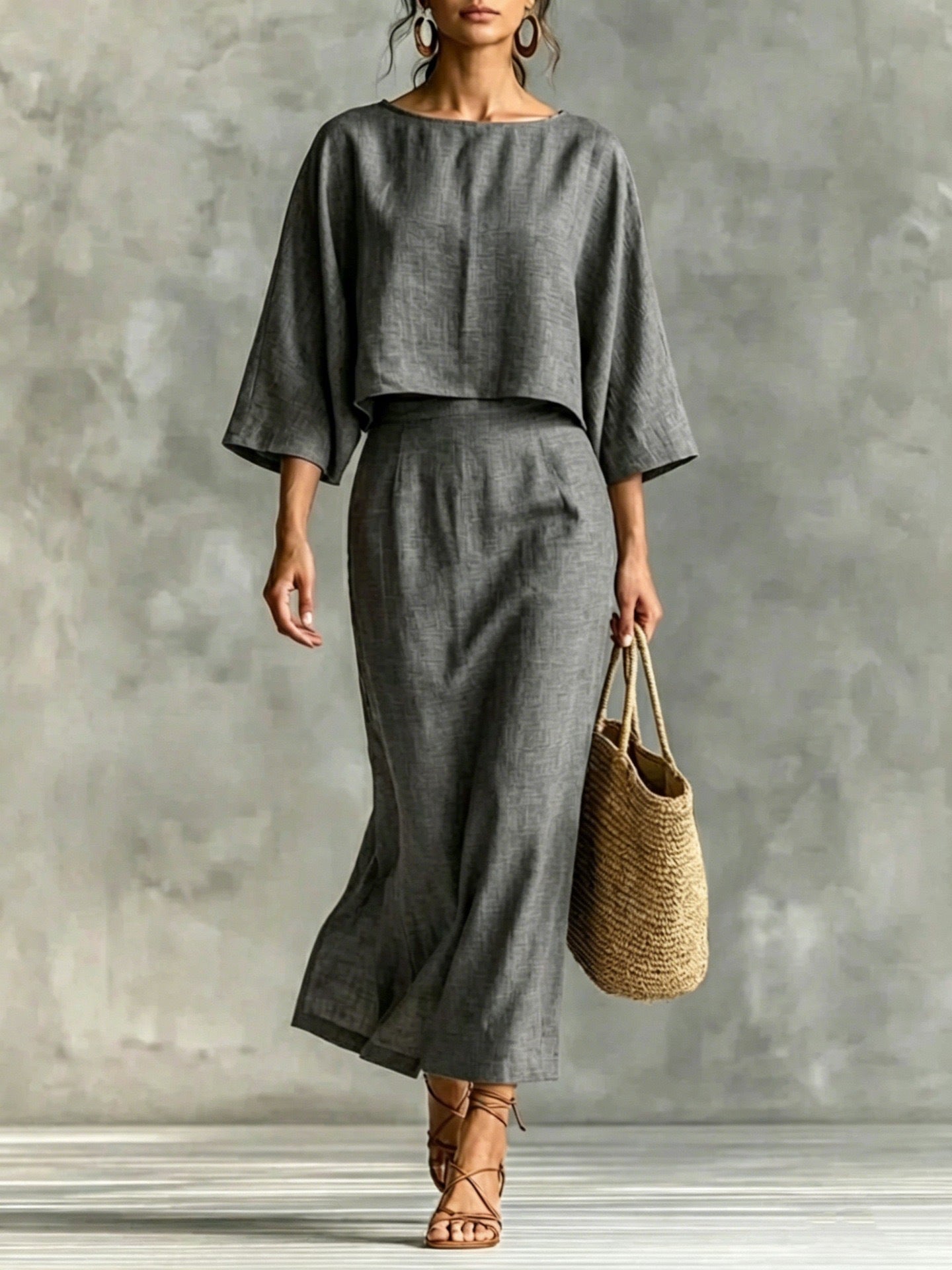 Ensemble deux pièces au charme sophistiqué,