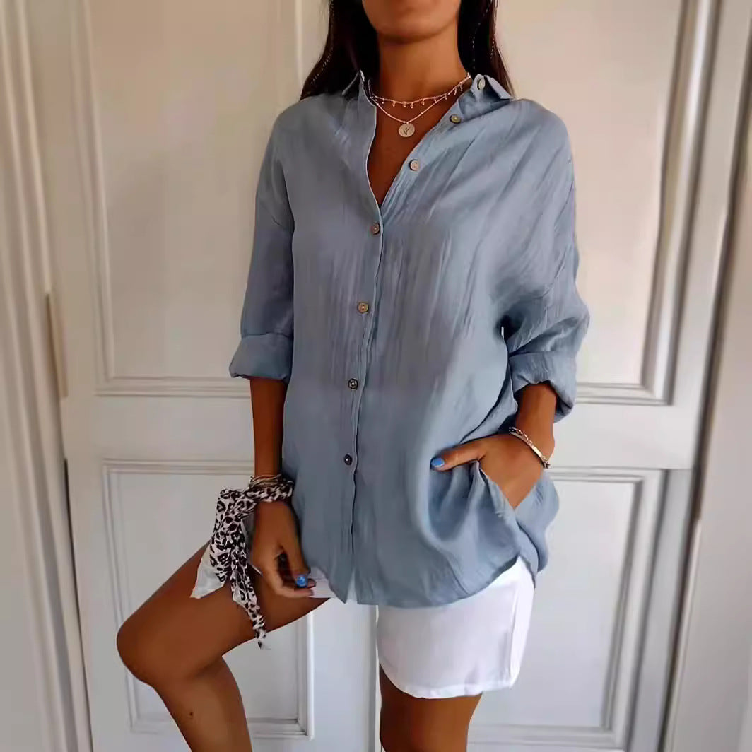 Chemise plissée à simple boutonnage