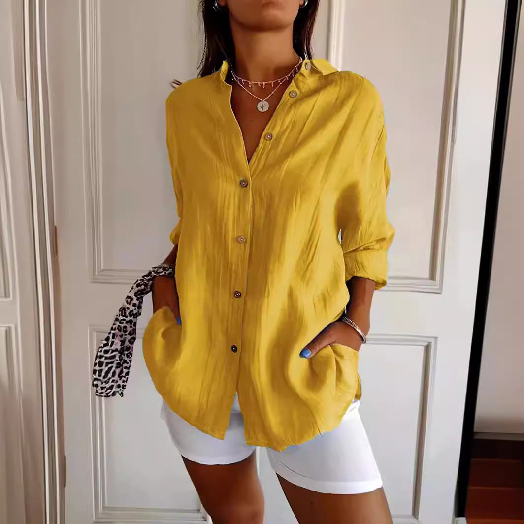 Chemise plissée à simple boutonnage