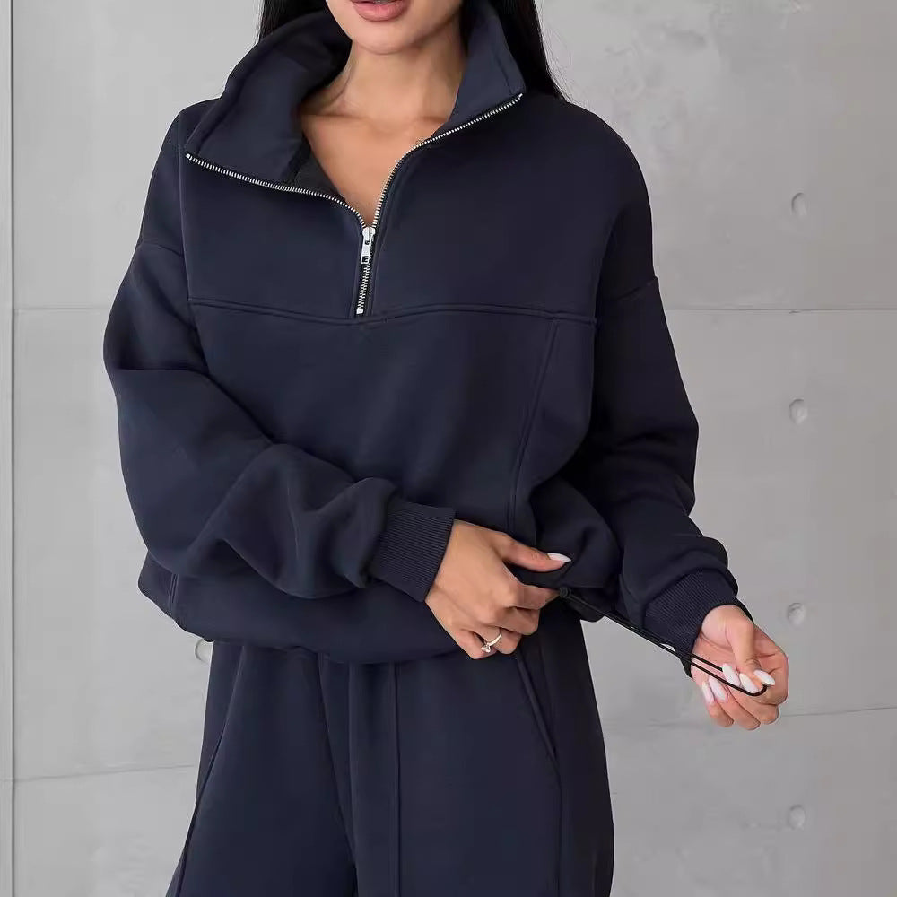 veste zippée légère, contrastes élégants